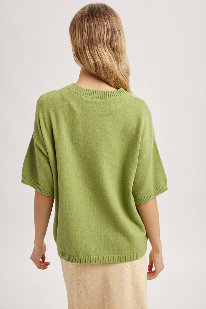 Taylor Basic Short Sleeve Sweater Tee