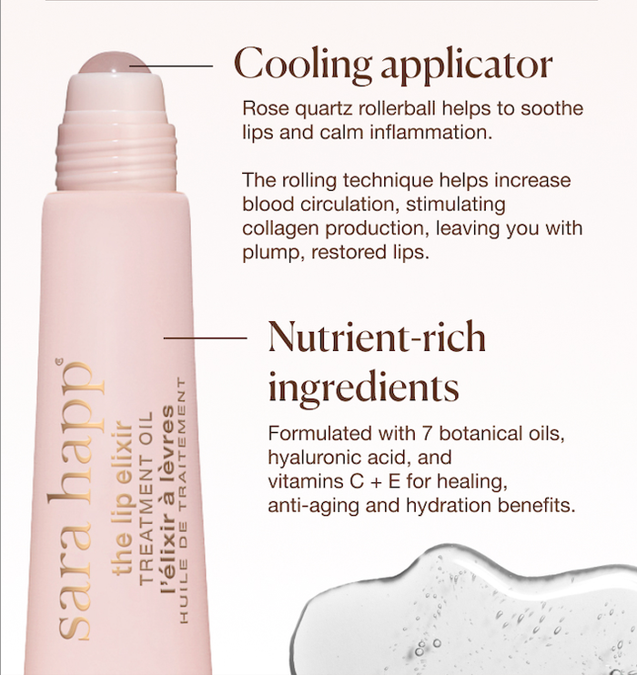 The Lip Elixir - Treatment Oil with Rose Quartz Rollerball