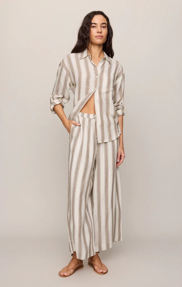 The Perfect Striped Pant - Light Toffee
