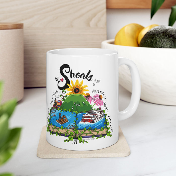 The Shoals Story: Tuscumbia, Sheffield, Muscle Shoals and Florence Alabama Travel Souvenir Mug