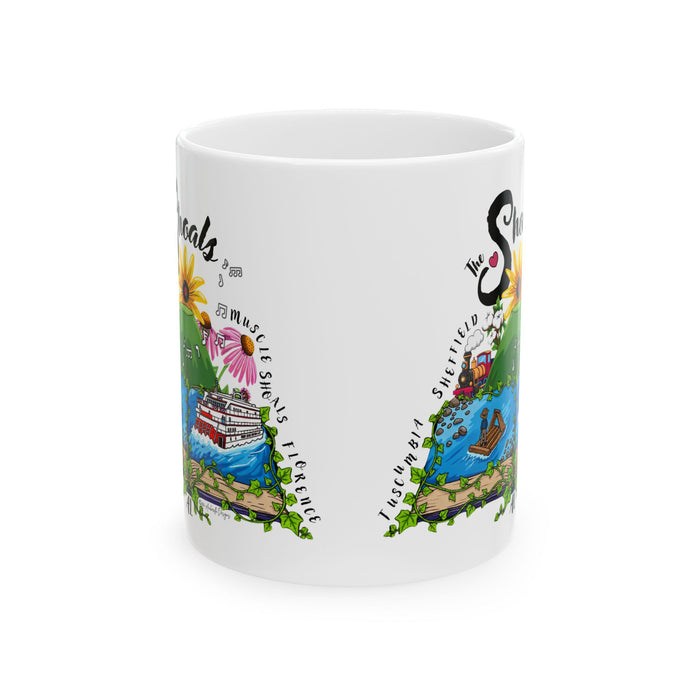 The Shoals Story: Tuscumbia, Sheffield, Muscle Shoals and Florence Alabama Travel Souvenir Mug