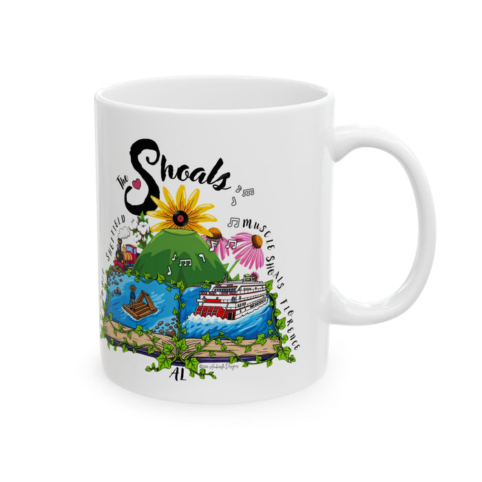The Shoals Story: Tuscumbia, Sheffield, Muscle Shoals and Florence Alabama Travel Souvenir Mug