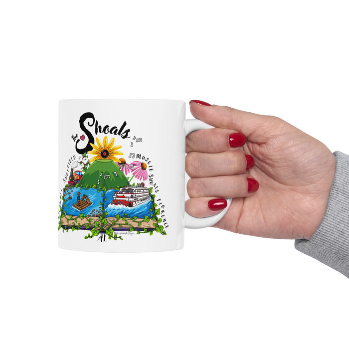 The Shoals Story: Tuscumbia, Sheffield, Muscle Shoals and Florence Alabama Travel Souvenir Mug