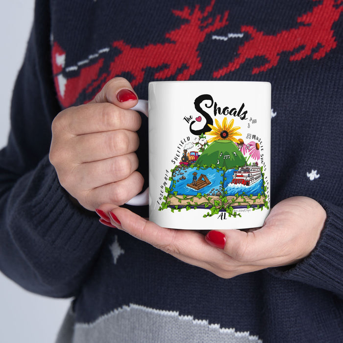 The Shoals Story: Tuscumbia, Sheffield, Muscle Shoals and Florence Alabama Travel Souvenir Mug