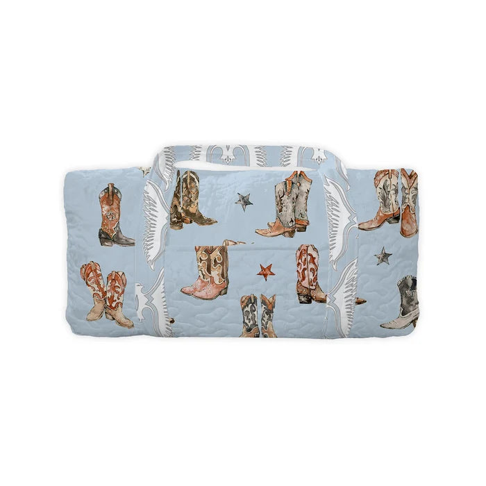 Thunderbird Boots Blue Quilted Duffle Bag