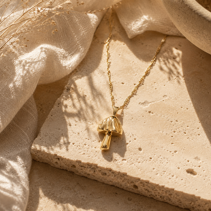 Tiny Mushroom Charm Necklace