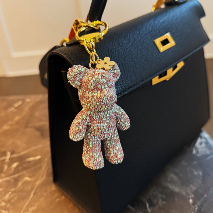 Twinkle Teddy Luxe Bag Charm – Pink Crystal Bear