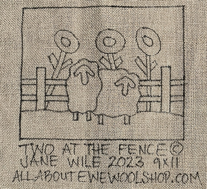 TWO AT THE FENCE on Linen