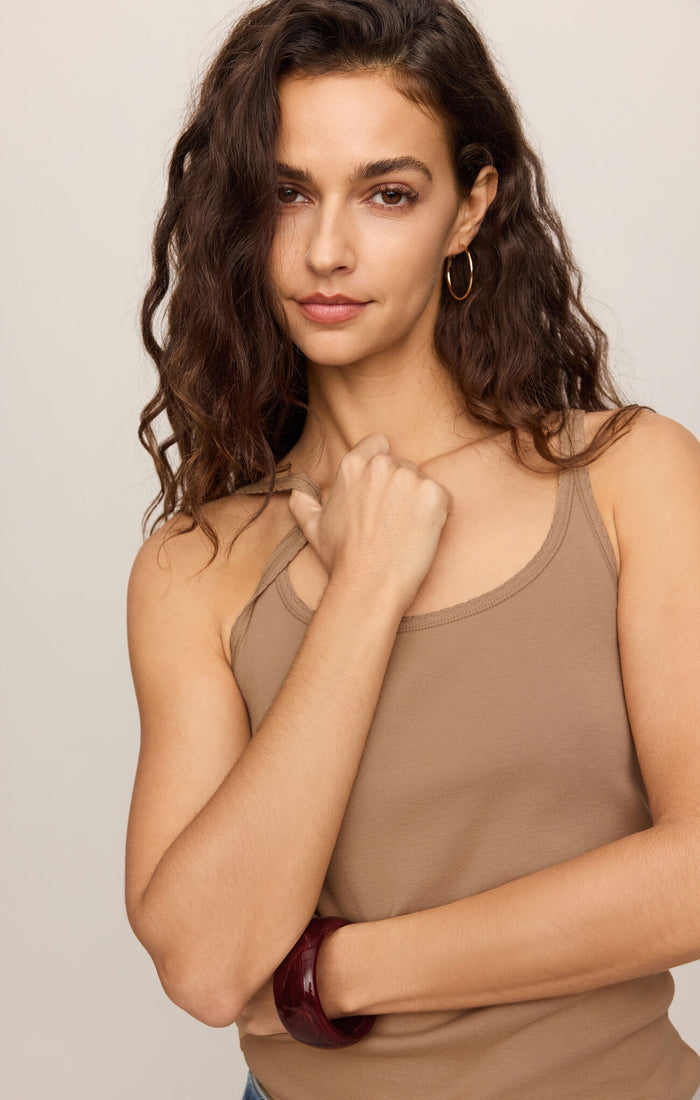 Vale Scalloped Tank - Light Toffee by Z Supply