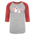 Valentine Hearts Baseball T-Shirt - heather gray/red