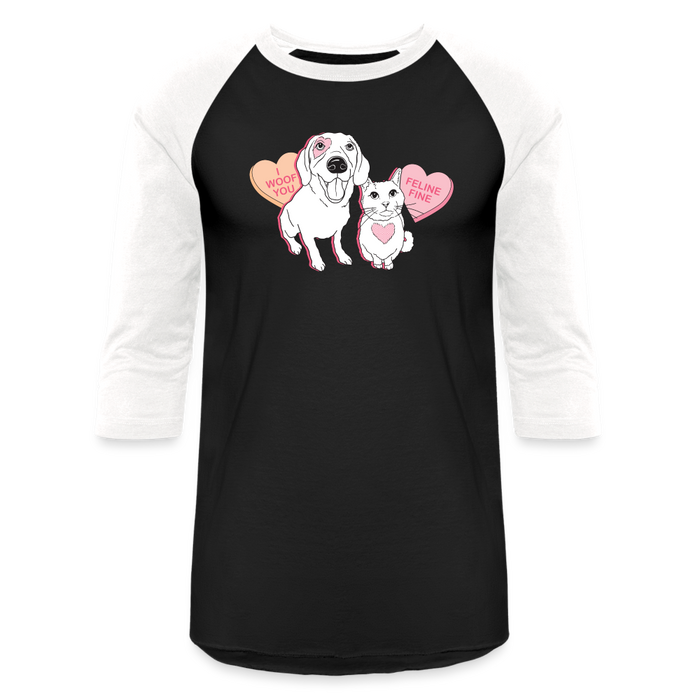 Valentine Hearts Baseball T-Shirt - black/white
