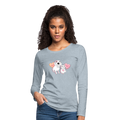 Valentine Hearts Contoured Premium Long Sleeve T-Shirt - heather ice blue
