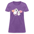 Valentine Hearts Contoured T-Shirt - purple heather