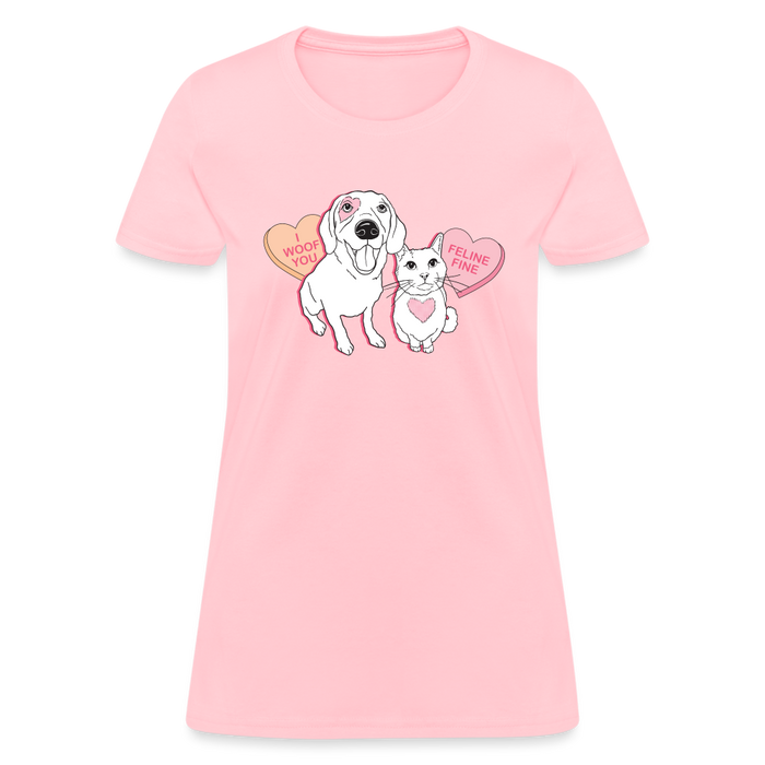 Valentine Hearts Contoured T-Shirt - pink