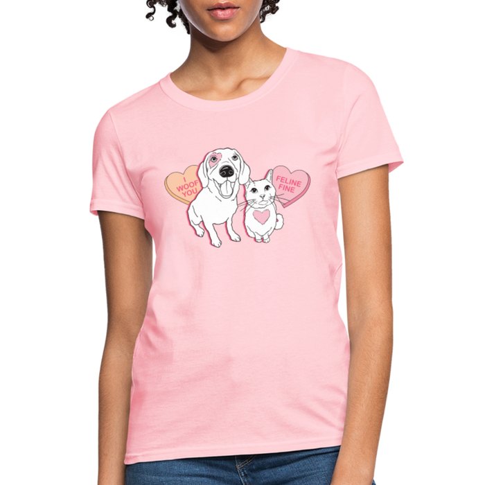 Valentine Hearts Contoured T-Shirt - pink
