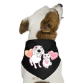 Valentine Hearts Dog Bandana - black