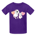 Valentine Hearts Gildan Ultra Cotton Youth T-Shirt - purple