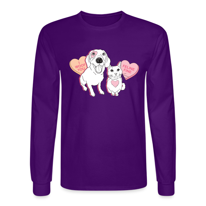 Valentine Hearts Long Sleeve T-Shirt - purple