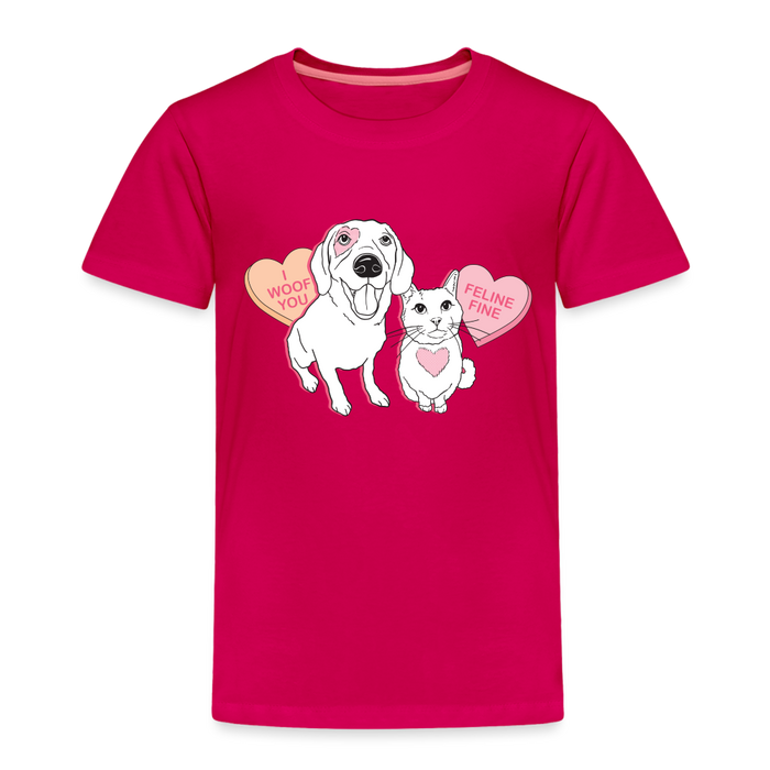 Valentine Hearts Toddler Premium T-Shirt - dark pink