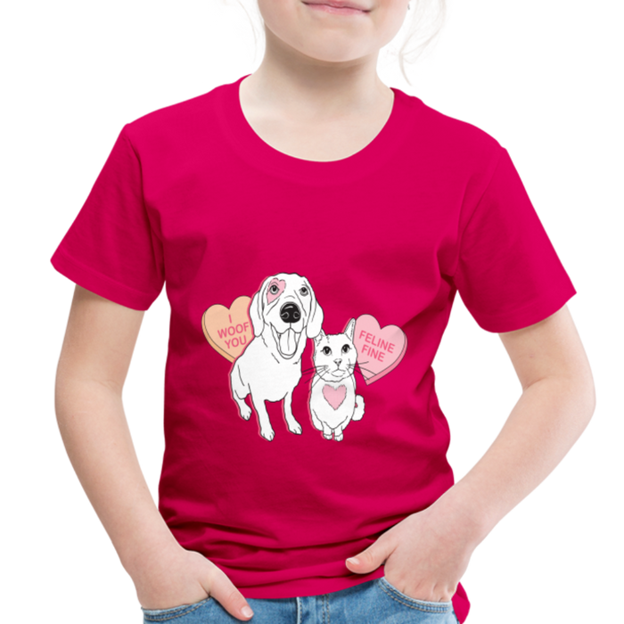 Valentine Hearts Toddler Premium T-Shirt - dark pink