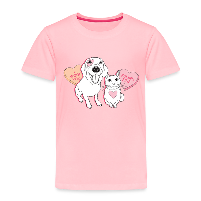 Valentine Hearts Toddler Premium T-Shirt - pink