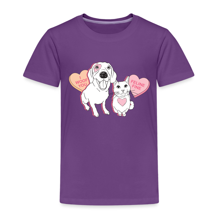 Valentine Hearts Toddler Premium T-Shirt - purple