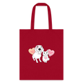 Valentine Hearts Tote Bag - red