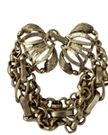 Vivienne Yochi Gold Multi-Strand Bow Clasp Chain Bracelet