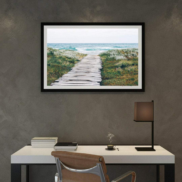 Wall art Beach art Framed wall art Sandy beach artworklandscape landscape wall art Poster