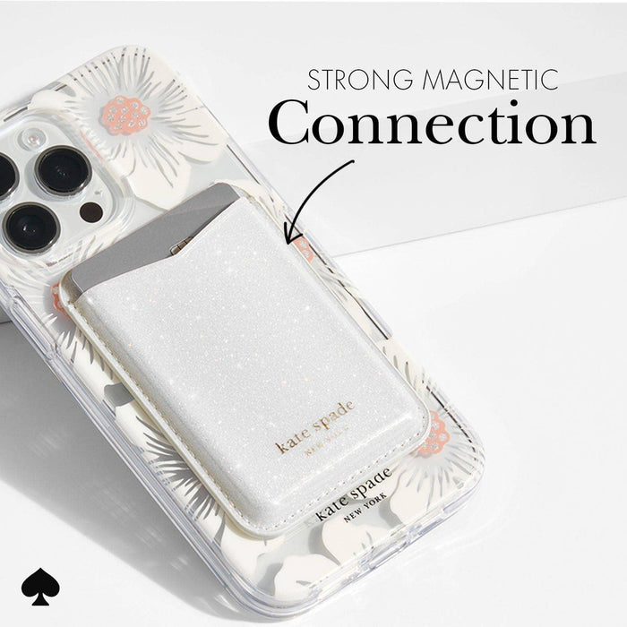 Wallet MagSafe White Glitter by Kate Spade