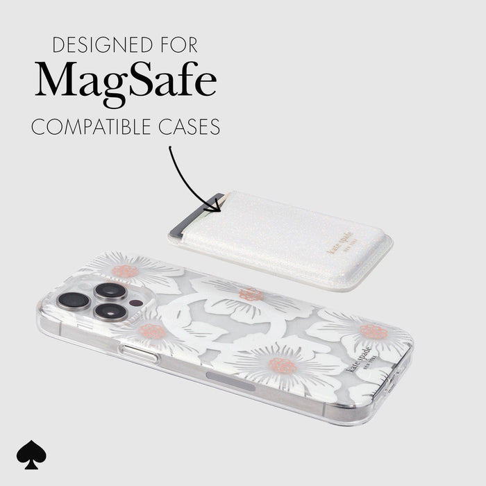 Wallet MagSafe White Glitter by Kate Spade