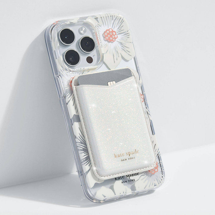 Wallet MagSafe White Glitter by Kate Spade