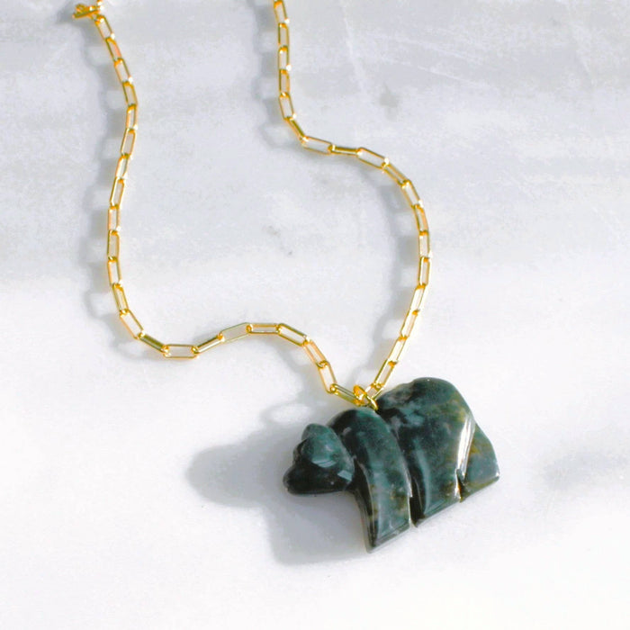 Western Bear Pendant Necklace