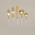 White & Gold Flatware Set