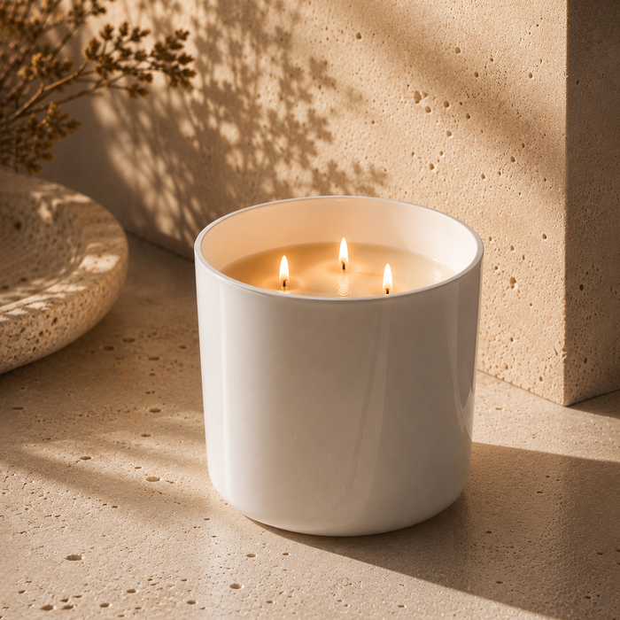 White Light Triple Wick Candle