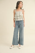 Wide Leg Denim Pants