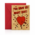 Wood Folding Card - Heart Beat
