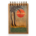 Wood Notepad Sunset Palm