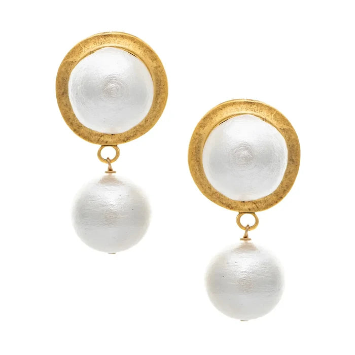 Yochi Omari Double Pearl Drop Earrings