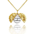 "You Are My Sunshine" Personalized  Sunflower Necklace GOLD Necklace MelodyNecklace